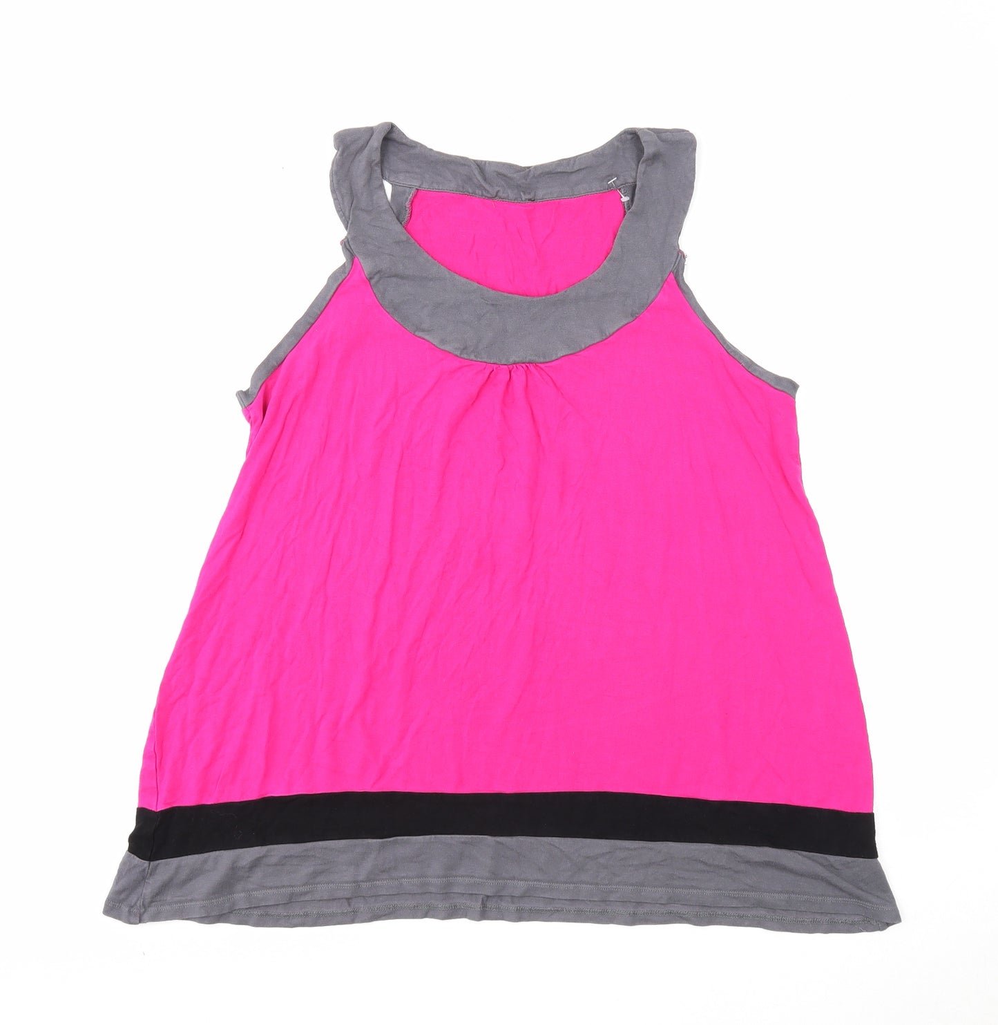 Preworn Womens Pink Viscose Basic Tank Size 18 Round Neck