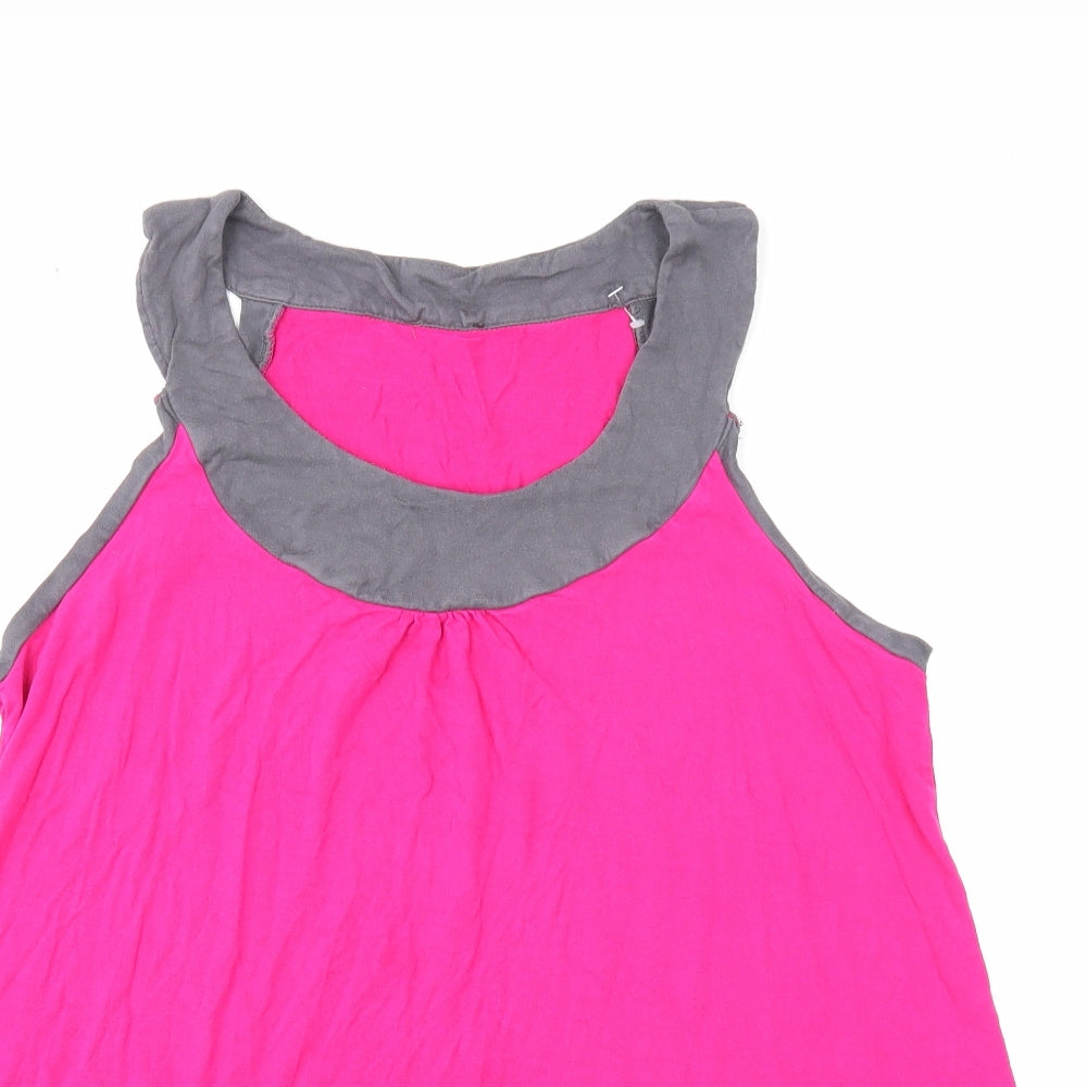 Preworn Womens Pink Viscose Basic Tank Size 18 Round Neck