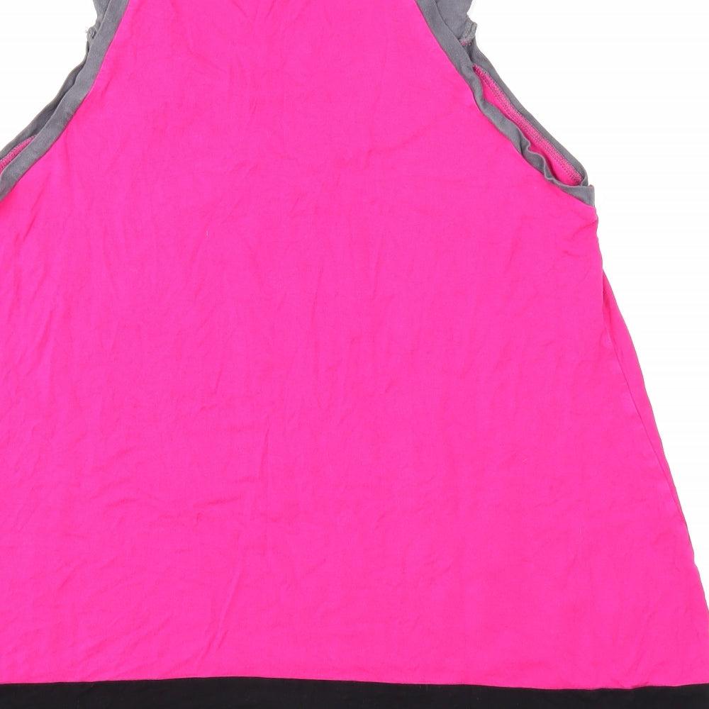 Preworn Womens Pink Viscose Basic Tank Size 18 Round Neck