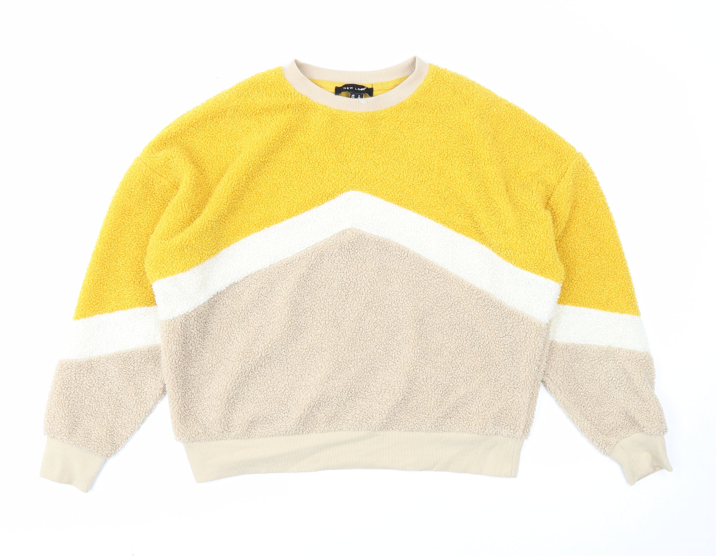 New Look Womens Beige Round Neck Polyester Pullover Jumper Size 8
