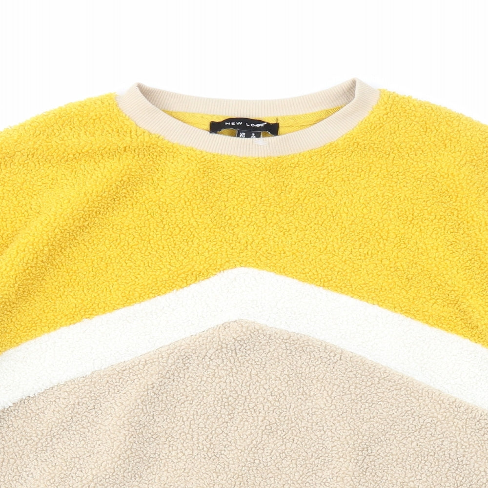 New Look Womens Beige Round Neck Polyester Pullover Jumper Size 8