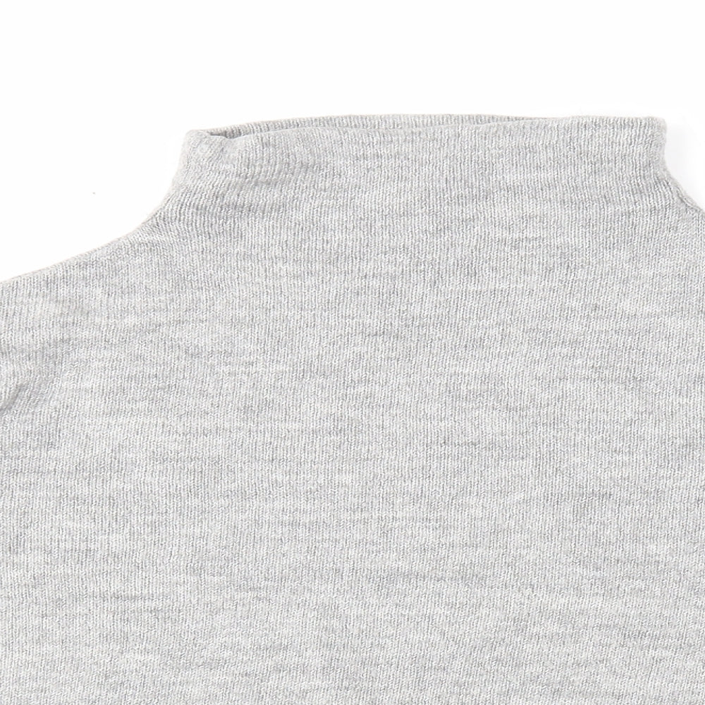 New Look Womens Grey High Neck Acrylic Pullover Jumper Size L