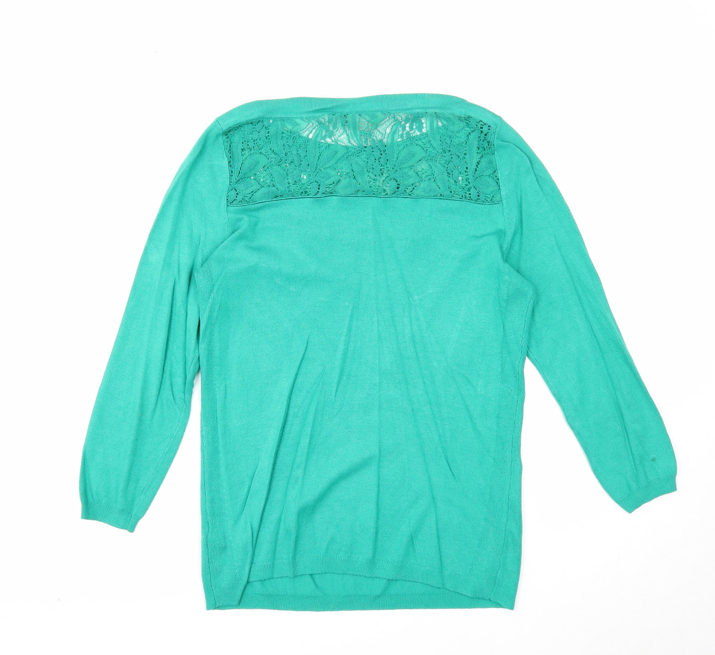 Per Una Womens Green Boat Neck Viscose Pullover Jumper Size 8