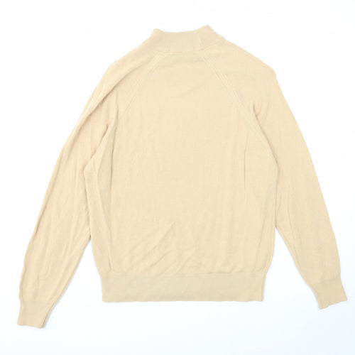 George Womens Beige Mock Neck Acrylic Pullover Jumper Size 12