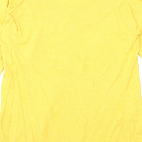 Debenhams Womens Yellow Cotton Basic Blouse Size 12 Boat Neck