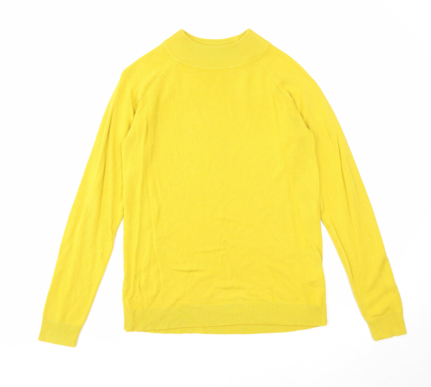 Atmosphere Womens Yellow Mock Neck Acrylic Pullover Jumper Size 12