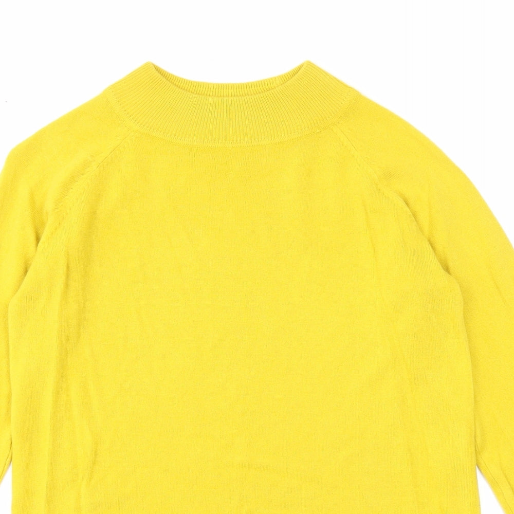 Atmosphere Womens Yellow Mock Neck Acrylic Pullover Jumper Size 12