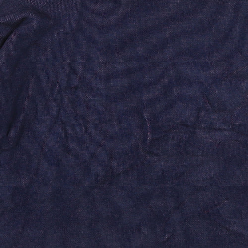 TU Womens Blue Mock Neck Striped Acrylic Pullover Jumper Size 12