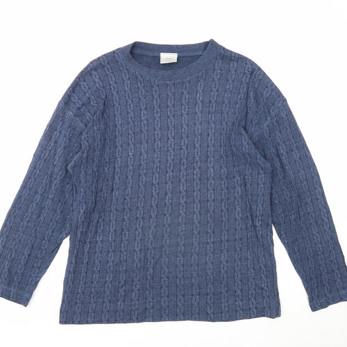 NEXT Womens Blue Polyester Basic Blouse Size S Scoop Neck