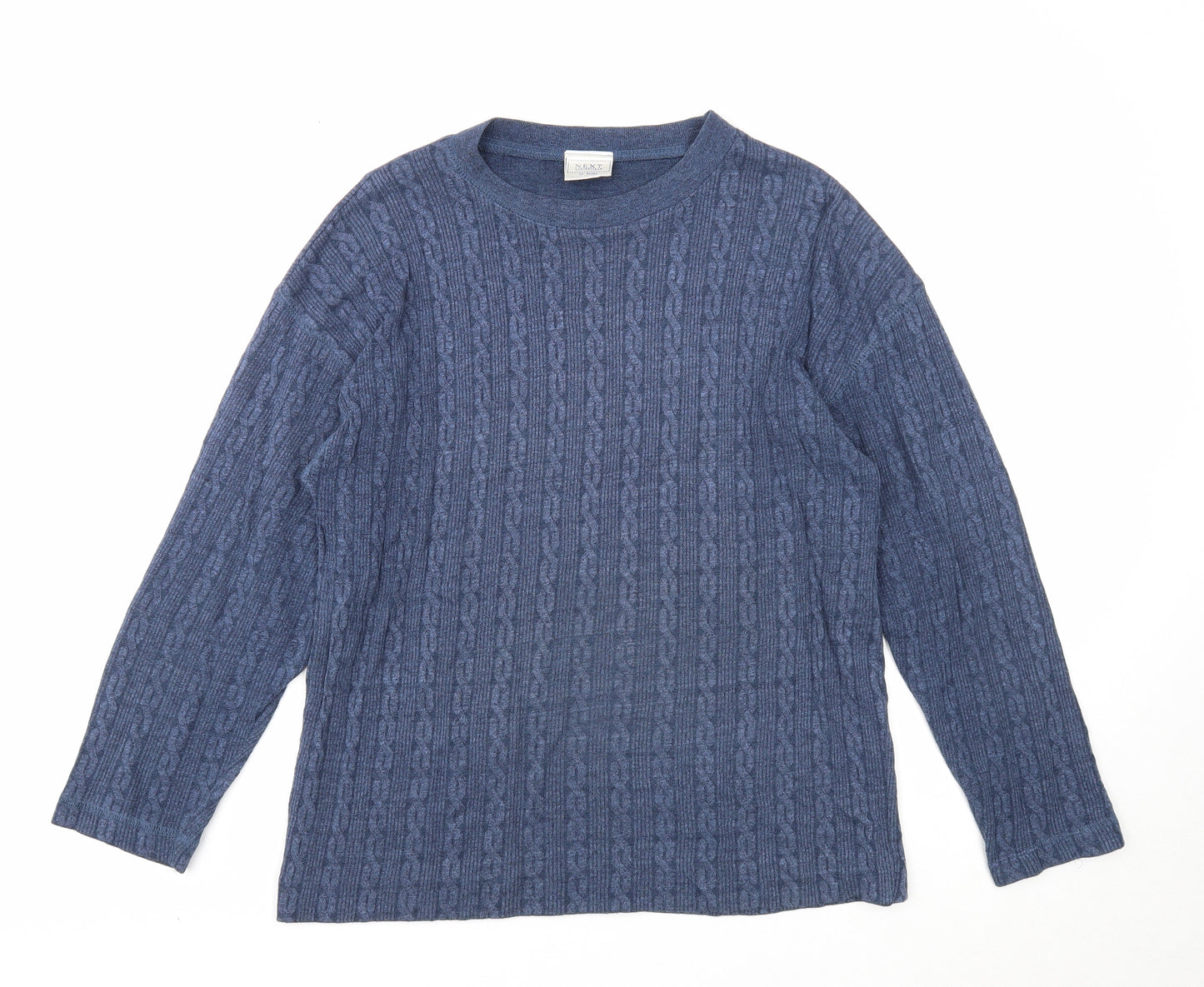 NEXT Womens Blue Polyester Basic Blouse Size S Scoop Neck