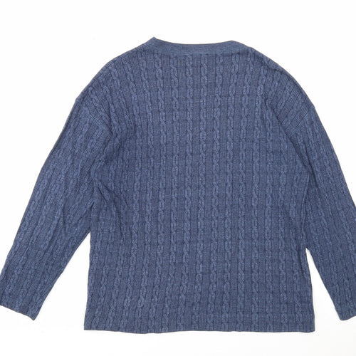 NEXT Womens Blue Polyester Basic Blouse Size S Scoop Neck