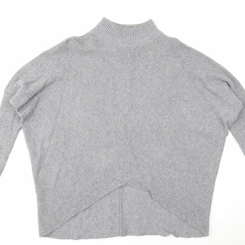 Nine Womens Grey Mock Neck Acrylic Pullover Jumper Size 12