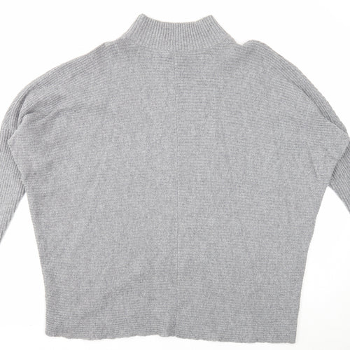 Nine Womens Grey Mock Neck Acrylic Pullover Jumper Size 12