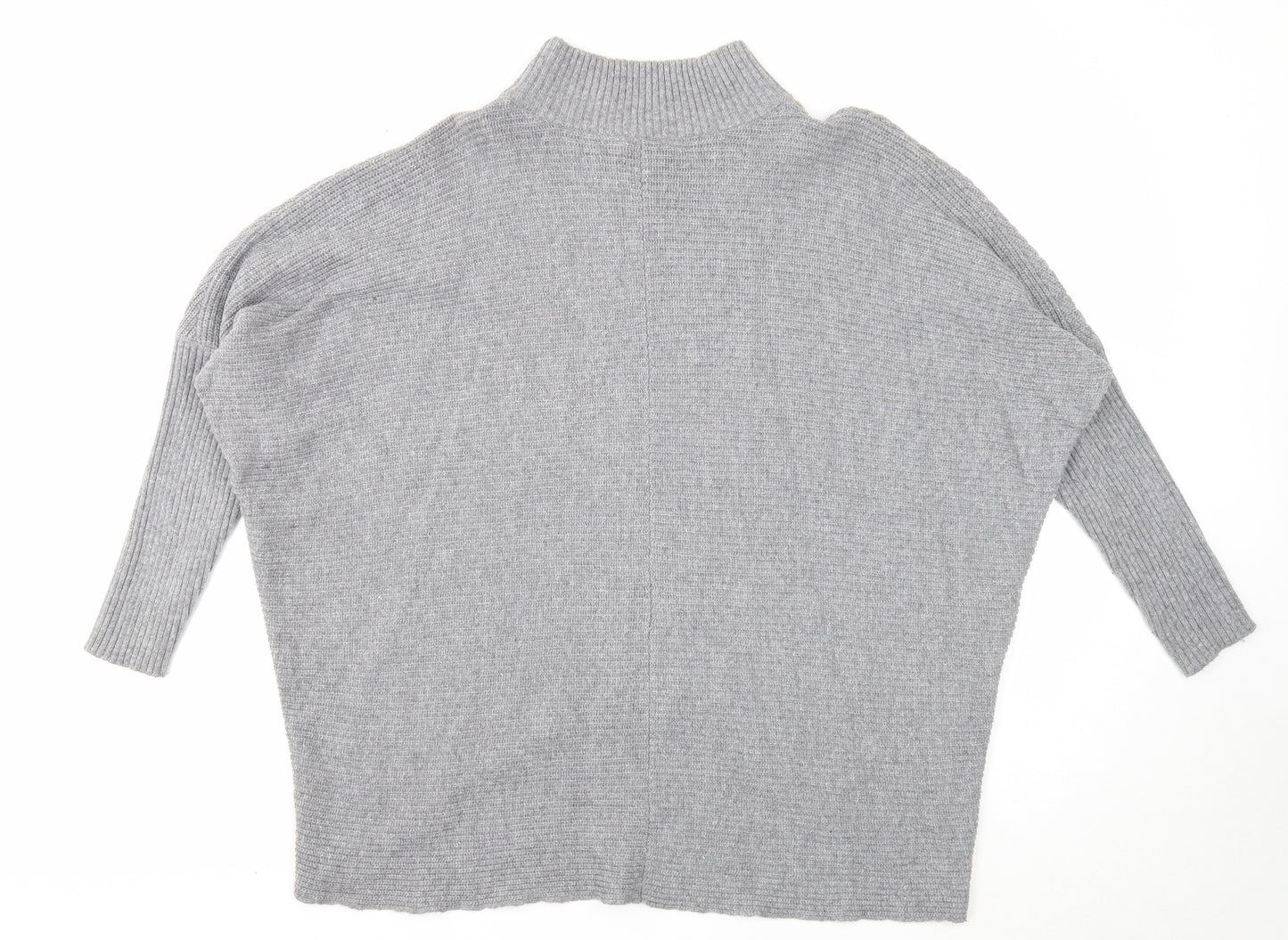 Nine Womens Grey Mock Neck Acrylic Pullover Jumper Size 12