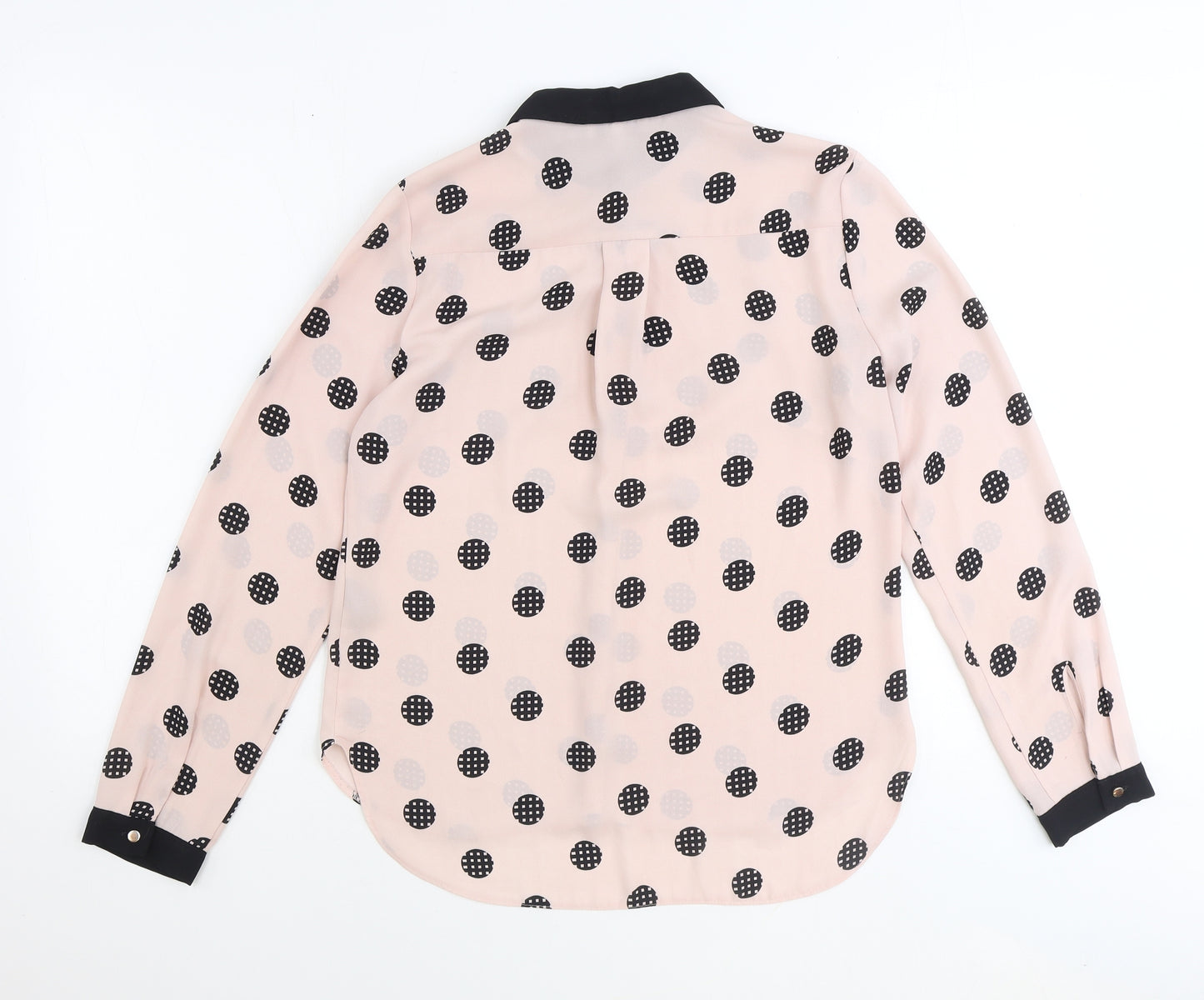 Papaya Womens Pink Polka Dot Polyester Basic Button-Up Size 10 Collared