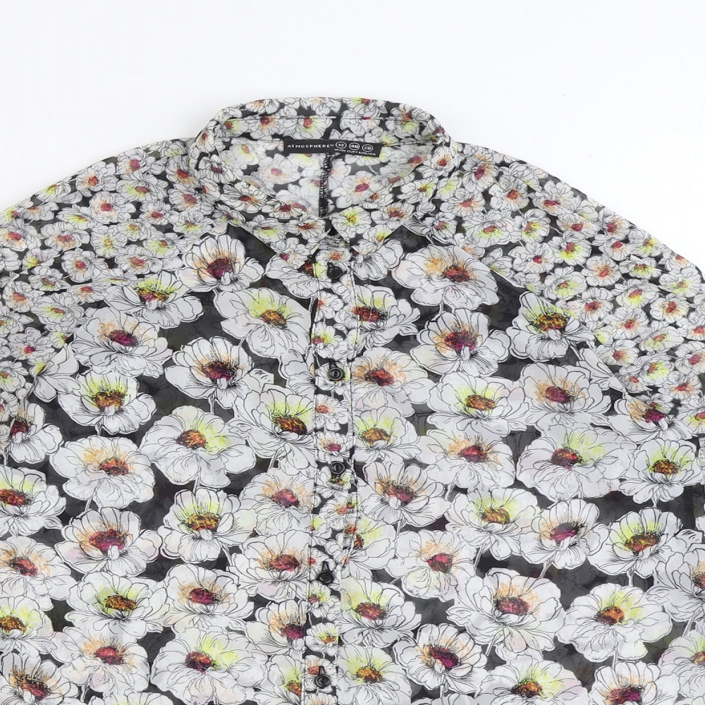 Atmosphere Womens Multicoloured Floral Polyester Basic Button-Up Size 12 Collared