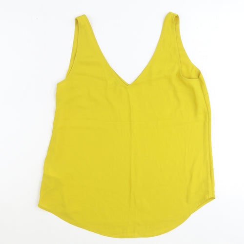 Oasis Womens Yellow Polyester Basic Tank Size 14 V-Neck