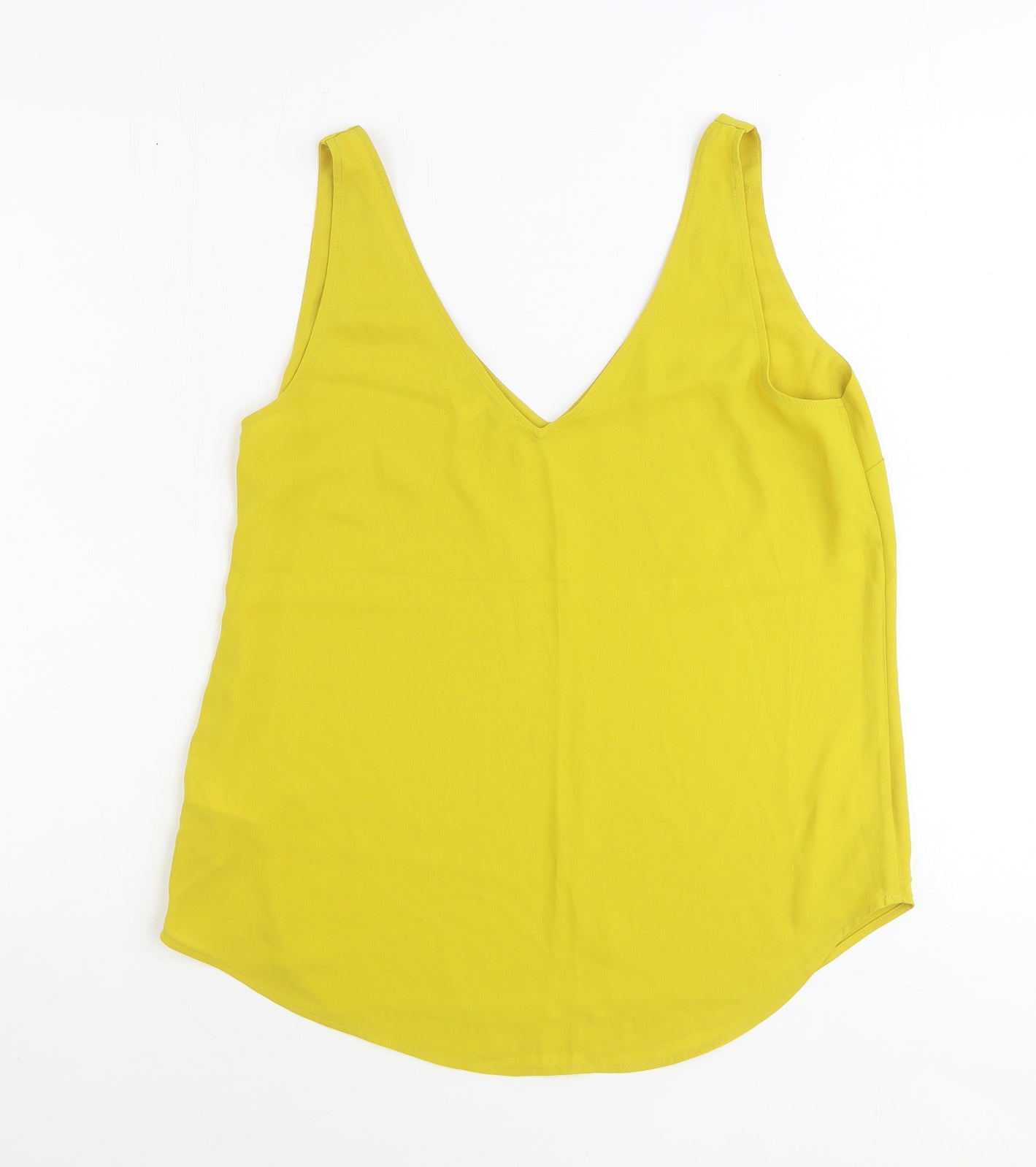 Oasis Womens Yellow Polyester Basic Tank Size 14 V-Neck