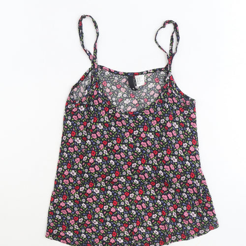 Divided by H&M Womens Multicoloured Floral Viscose Basic Tank Size 8 Scoop Neck