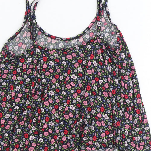 Divided by H&M Womens Multicoloured Floral Viscose Basic Tank Size 8 Scoop Neck