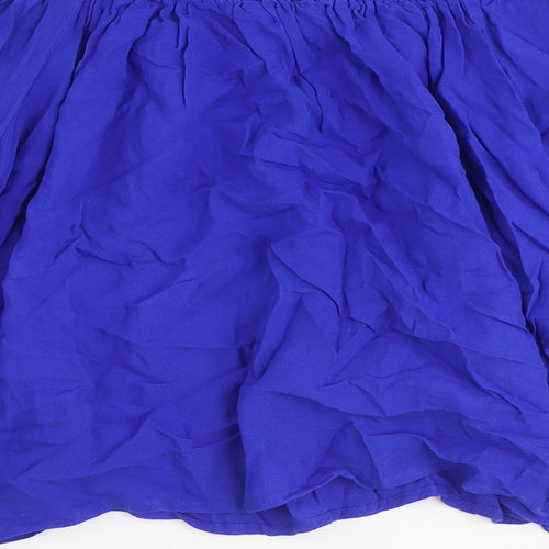 Atmosphere Womens Blue Viscose Cropped Blouse Size 8 Boat Neck