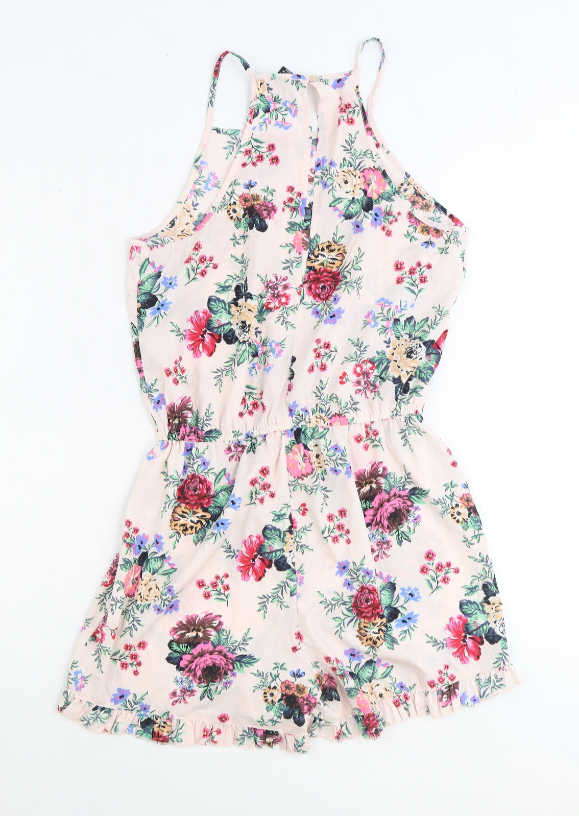 Atmosphere Womens Pink Floral Polyester Playsuit One-Piece Size 12 Button
