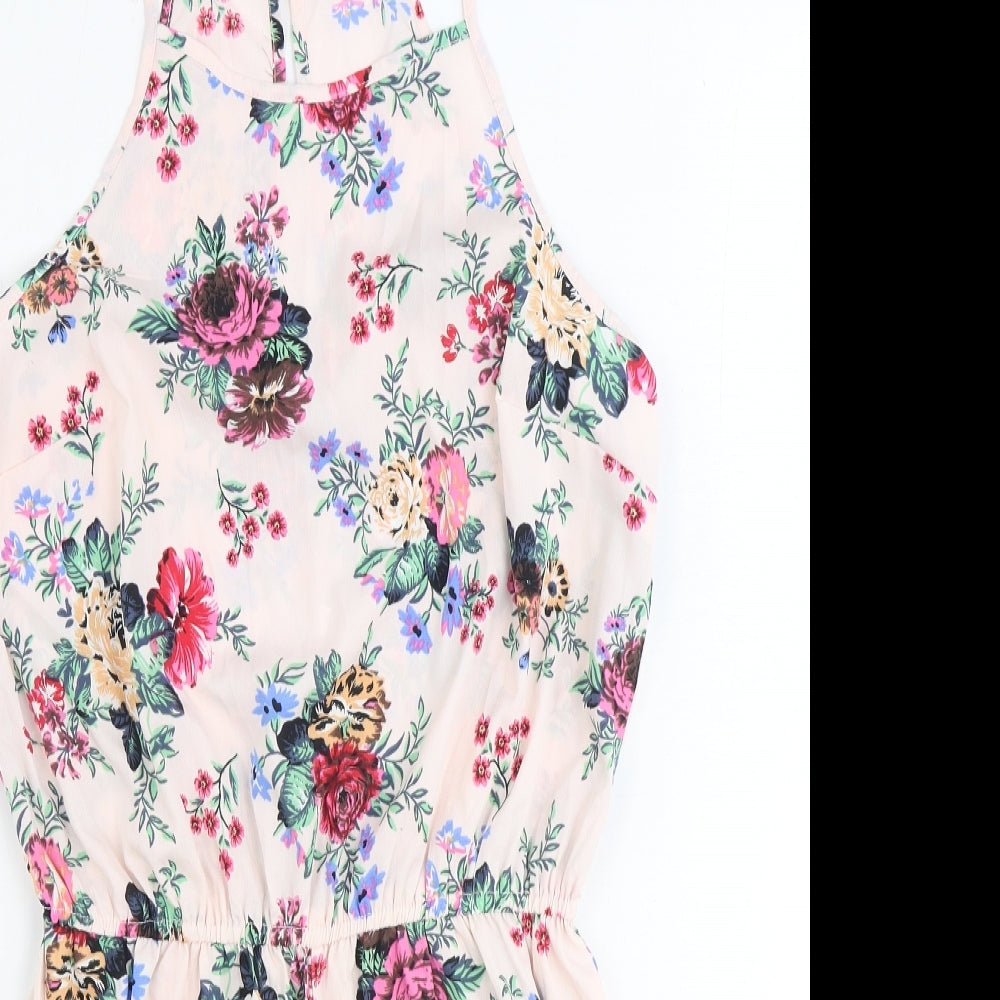 Atmosphere Womens Pink Floral Polyester Playsuit One-Piece Size 12 Button