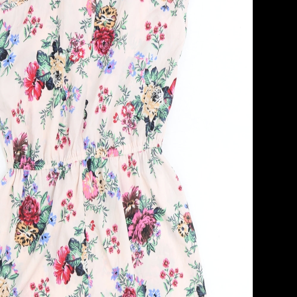 Atmosphere Womens Pink Floral Polyester Playsuit One-Piece Size 12 Button