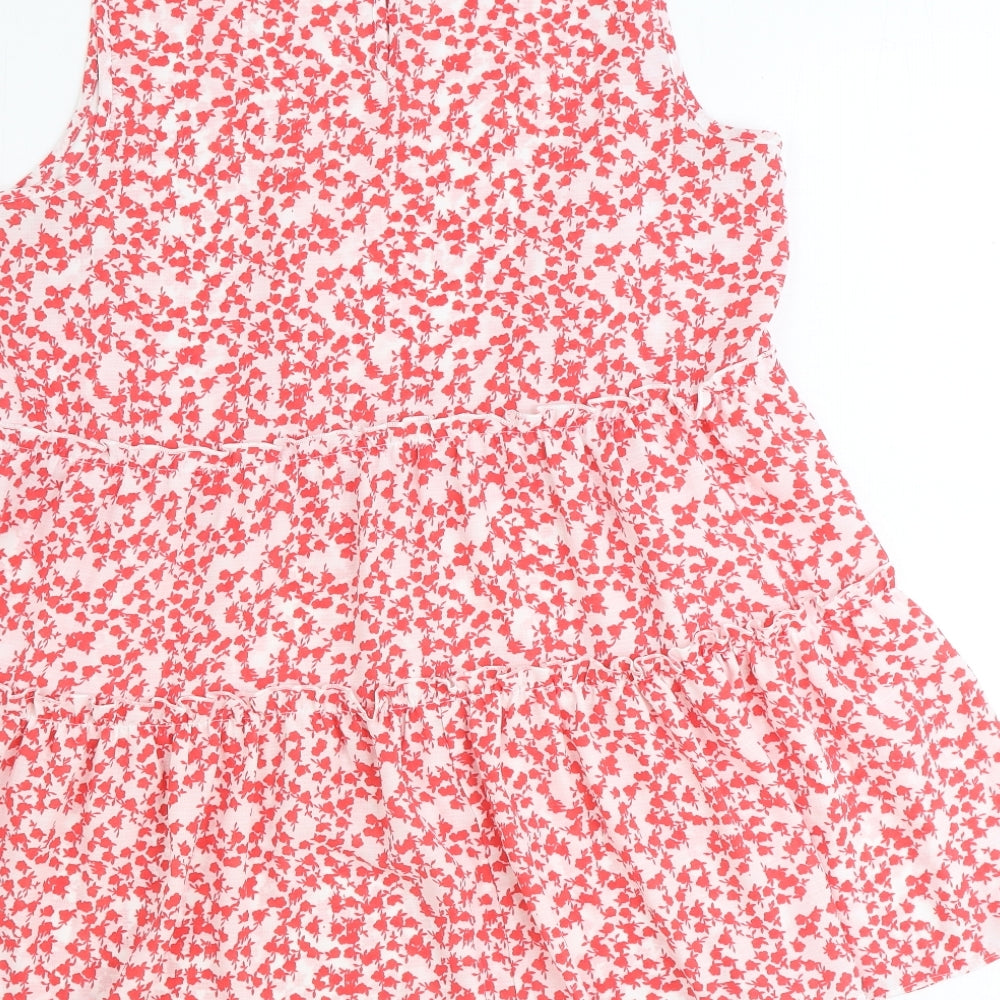 Papaya Womens Red Floral Polyester Basic Tank Size 20 Round Neck
