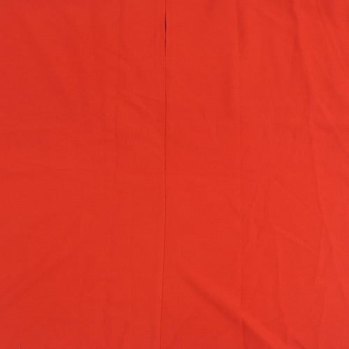 Avon Womens Red Polyester Basic T-Shirt Size 14 Scoop Neck - Lace Up Sleeve Detail