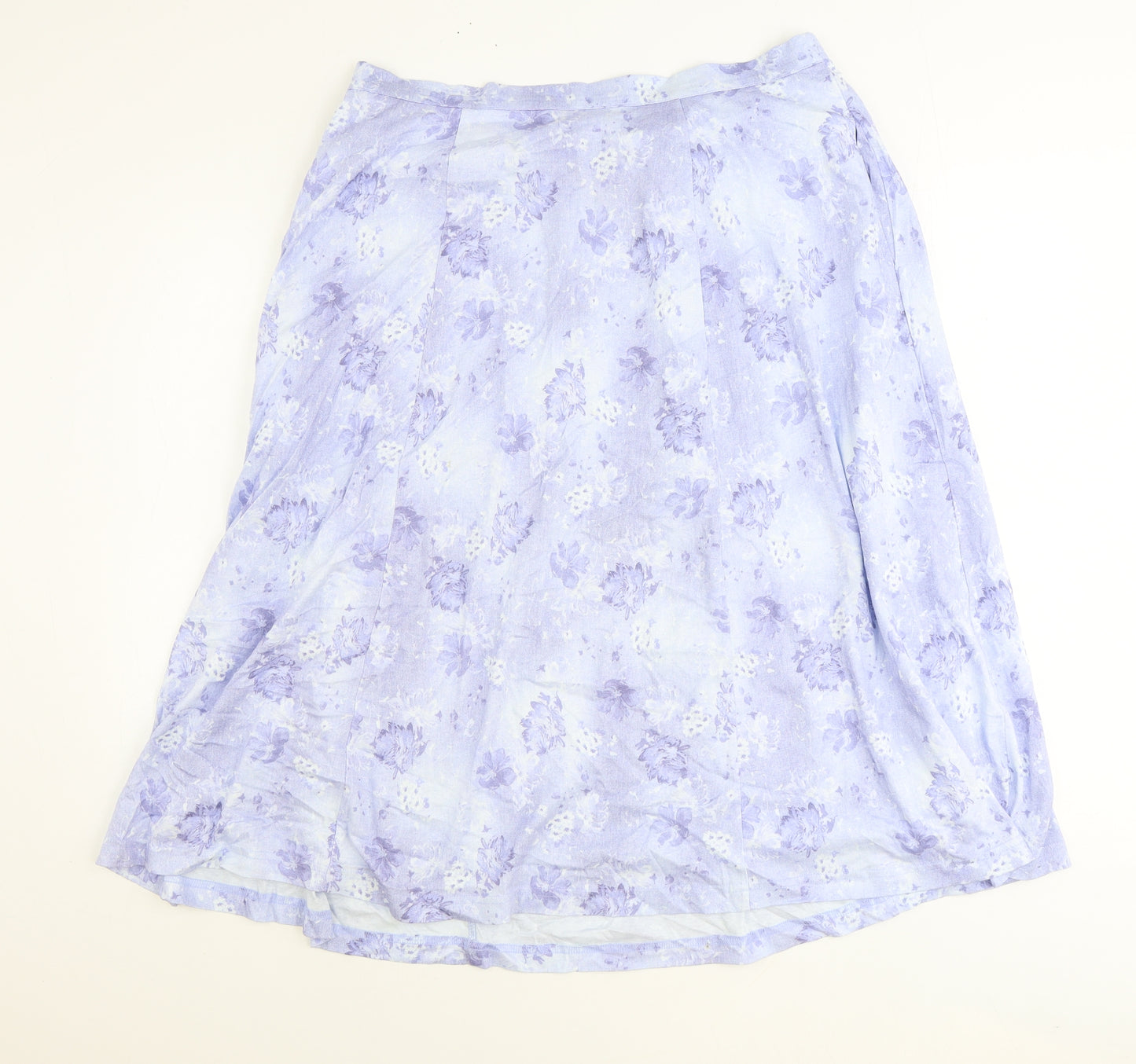 Country Collection Womens Blue Floral Polyester Swing Skirt Size 18