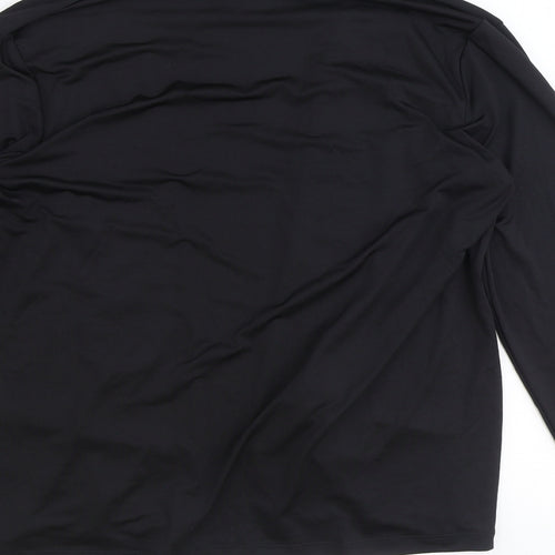 Daxon Womens Black V-Neck Polyester Cardigan Jumper Size 14