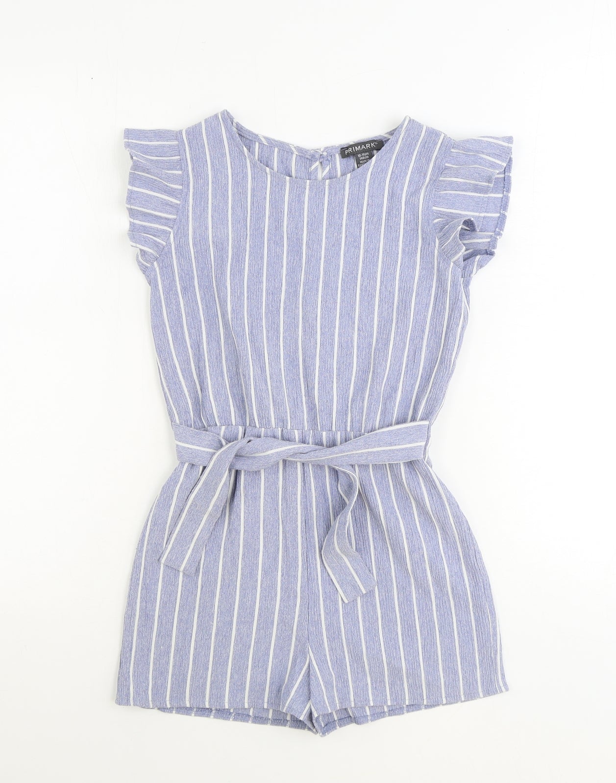 Primark Girls Blue Striped Polyester Playsuit One-Piece Size 10 Years Pullover