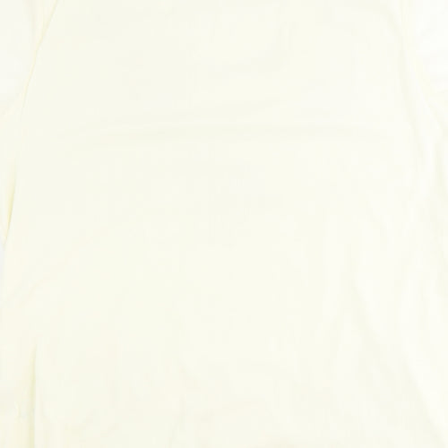 Preworn Womens Yellow Polyester Basic T-Shirt Size 14 V-Neck
