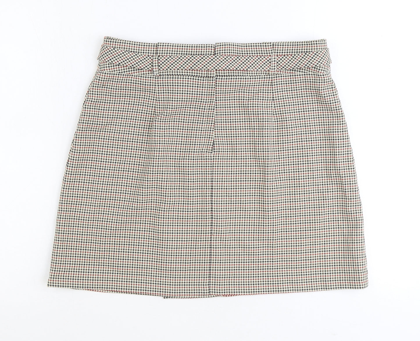 George Womens Brown Plaid Polyester Straight & Pencil Skirt Size 12 Zip
