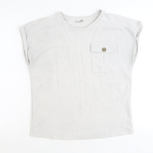 George Womens Grey Polyester Basic T-Shirt Size 12 Scoop Neck