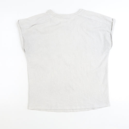 George Womens Grey Polyester Basic T-Shirt Size 12 Scoop Neck