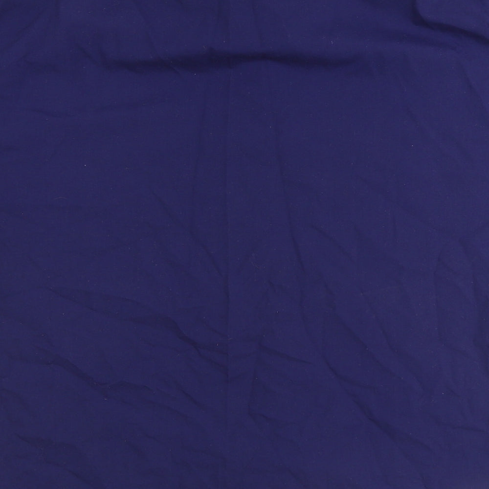 Alessandro Bertoluci Mens Blue Polyester Button-Up Size L Collared Button