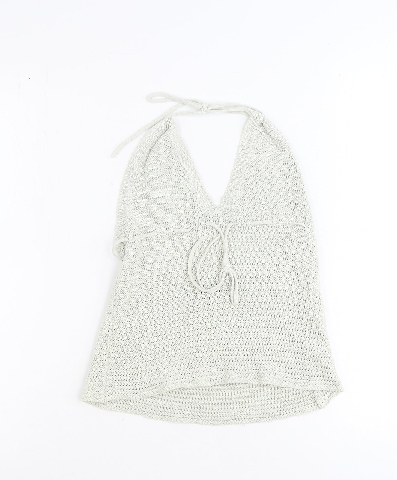 Atmosphere Womens Beige Cotton Cropped Tank Size S Halter