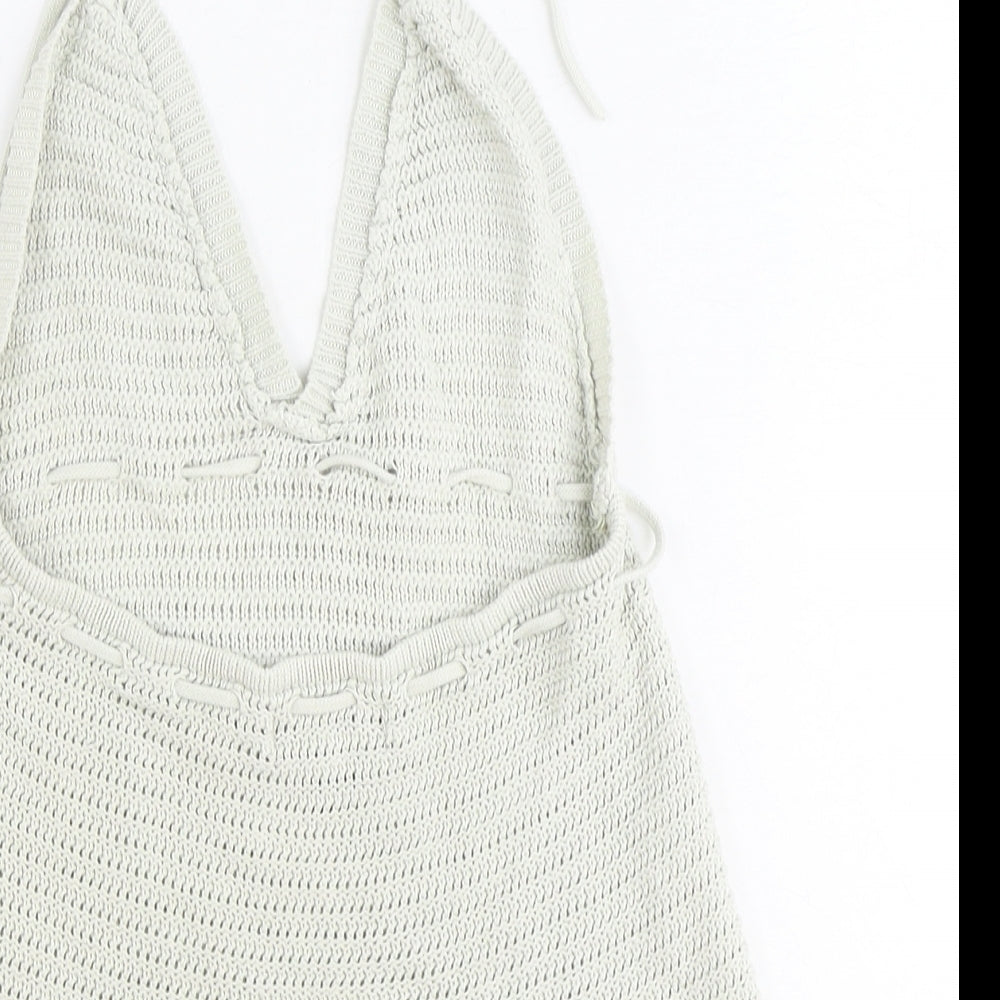 Atmosphere Womens Beige Cotton Cropped Tank Size S Halter