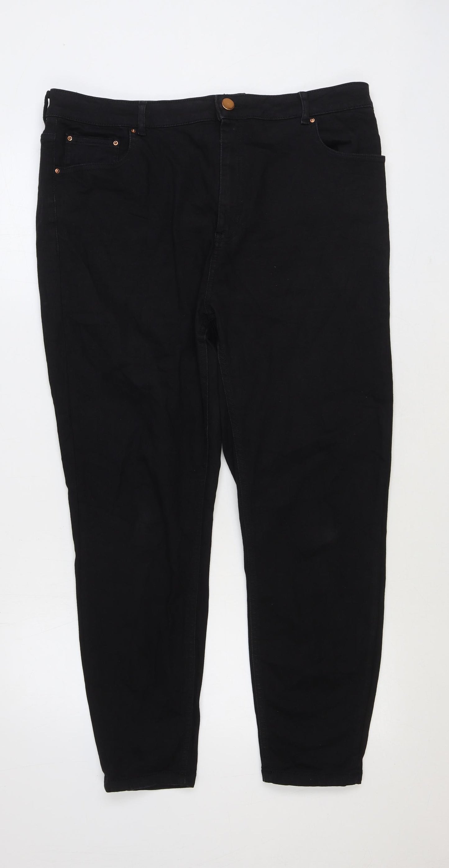 ASOS Womens Black Cotton Skinny Jeans Size 20 Regular Zip
