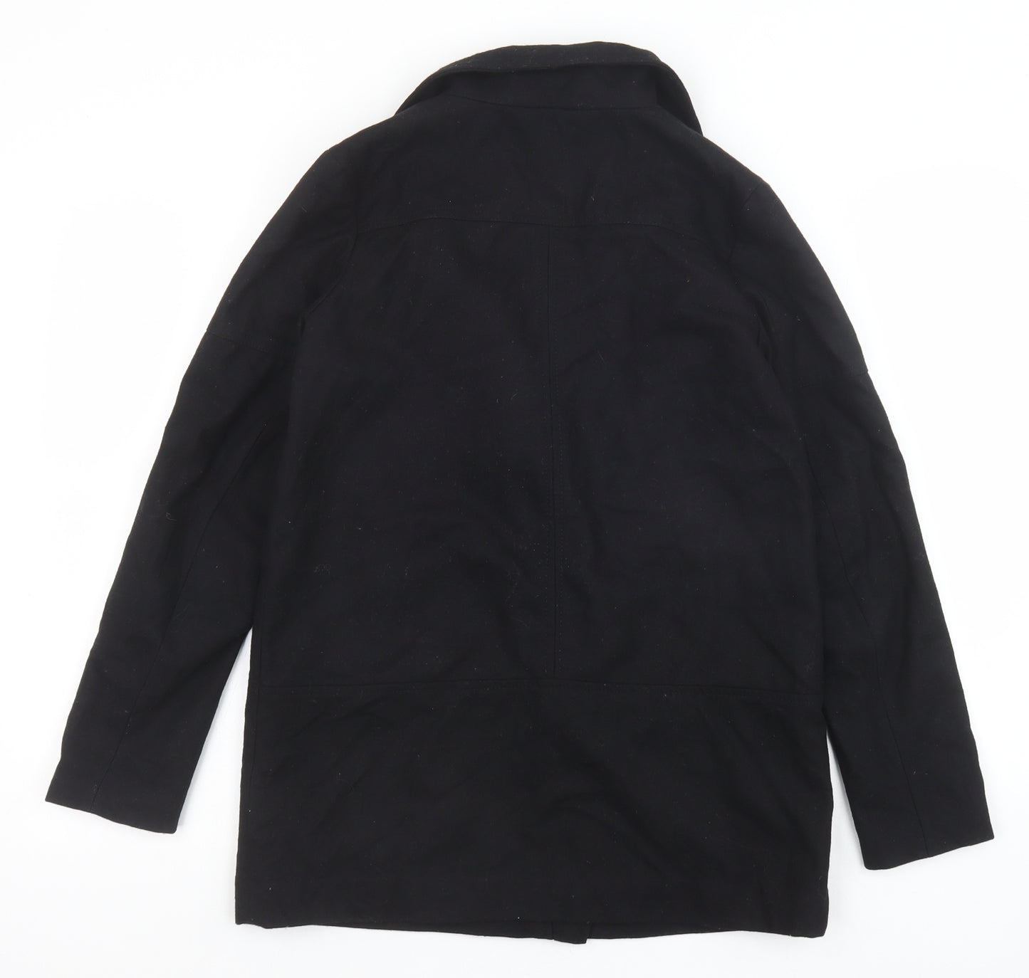 H&M Girls Black Biker Coat Size 13-14 Years Zip
