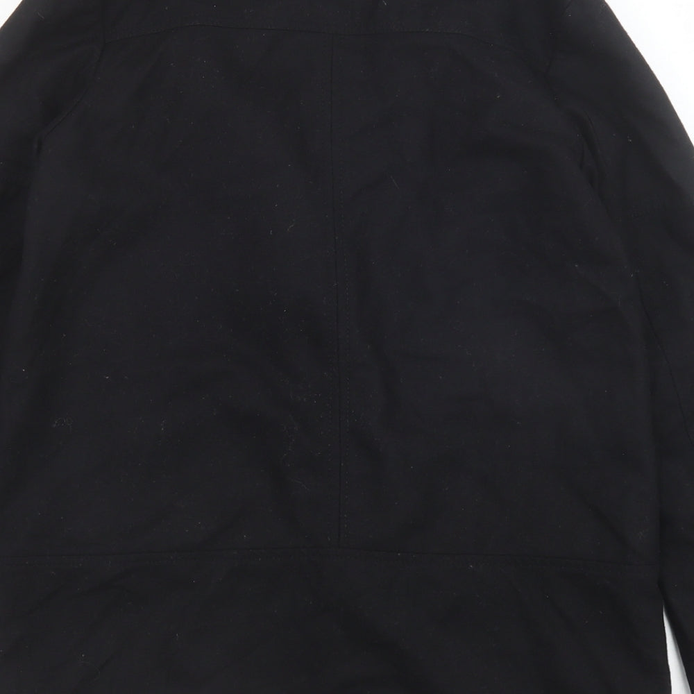 H&M Girls Black Biker Coat Size 13-14 Years Zip