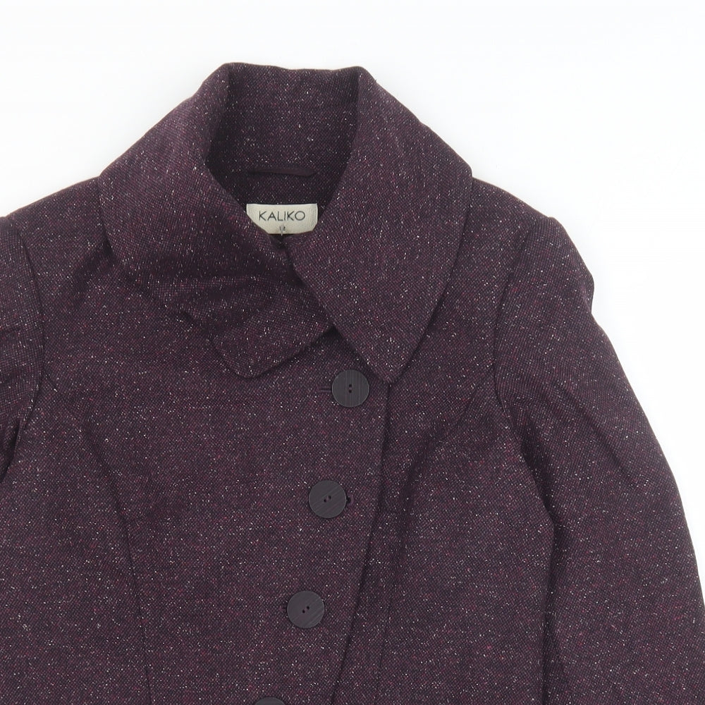 Kaliko Womens Purple Jacket Size 12 Button