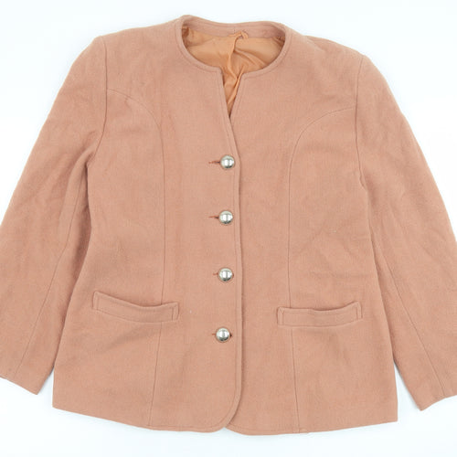 Michelle Roberts Womens Pink Jacket Size 14 Button