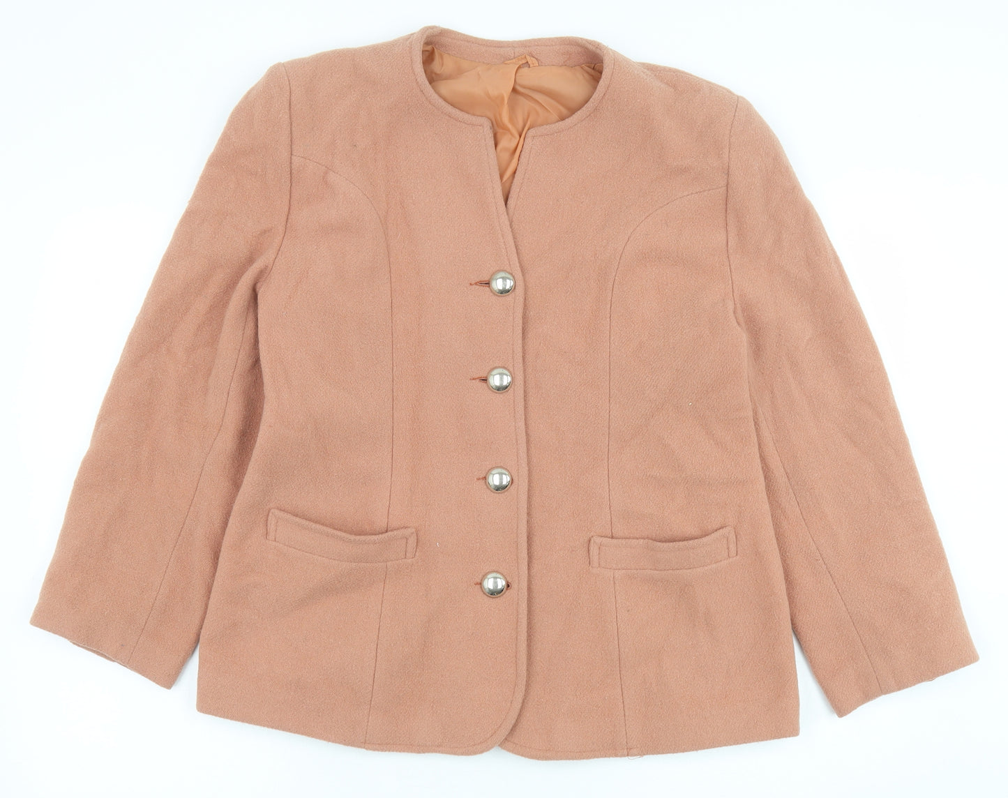 Michelle Roberts Womens Pink Jacket Size 14 Button