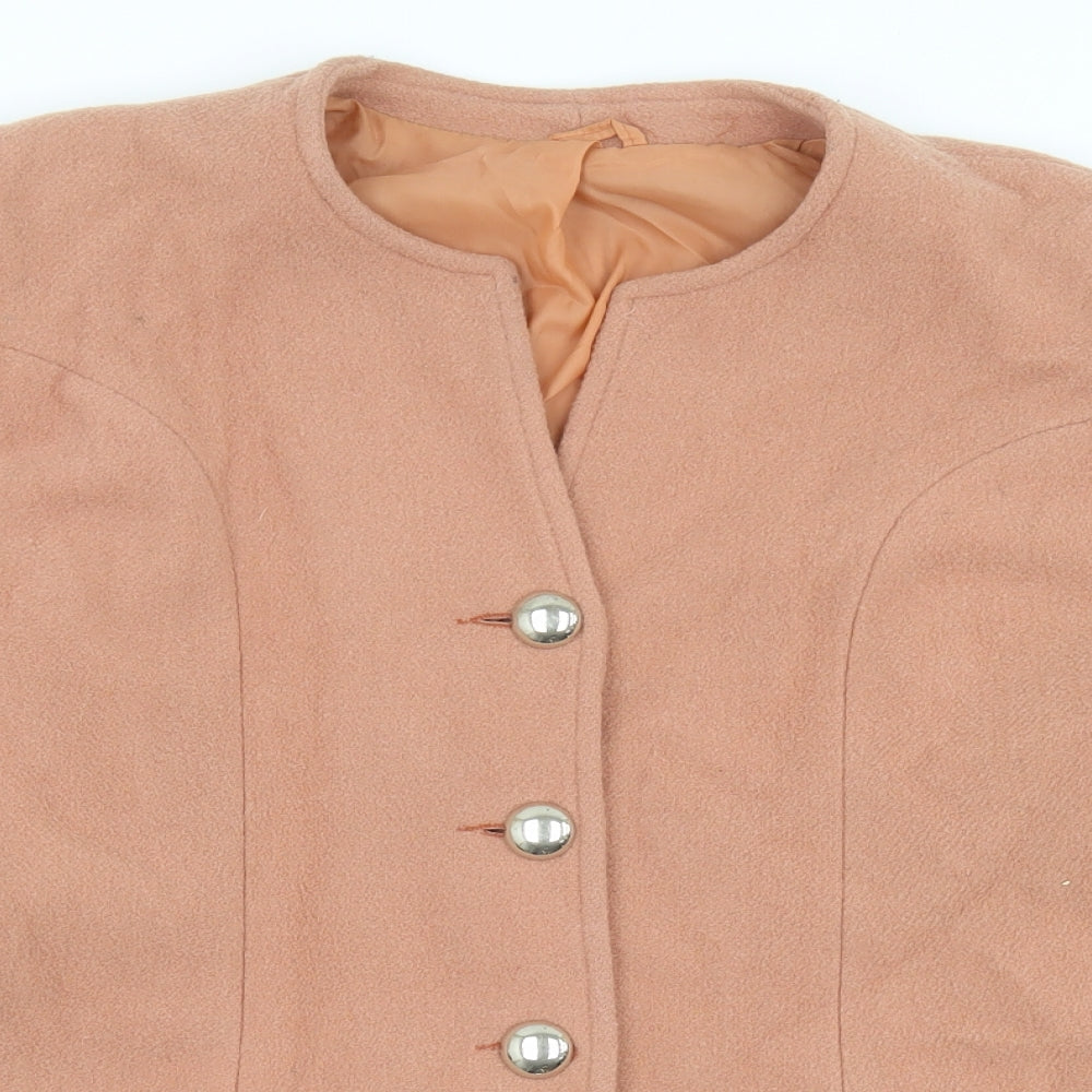 Michelle Roberts Womens Pink Jacket Size 14 Button