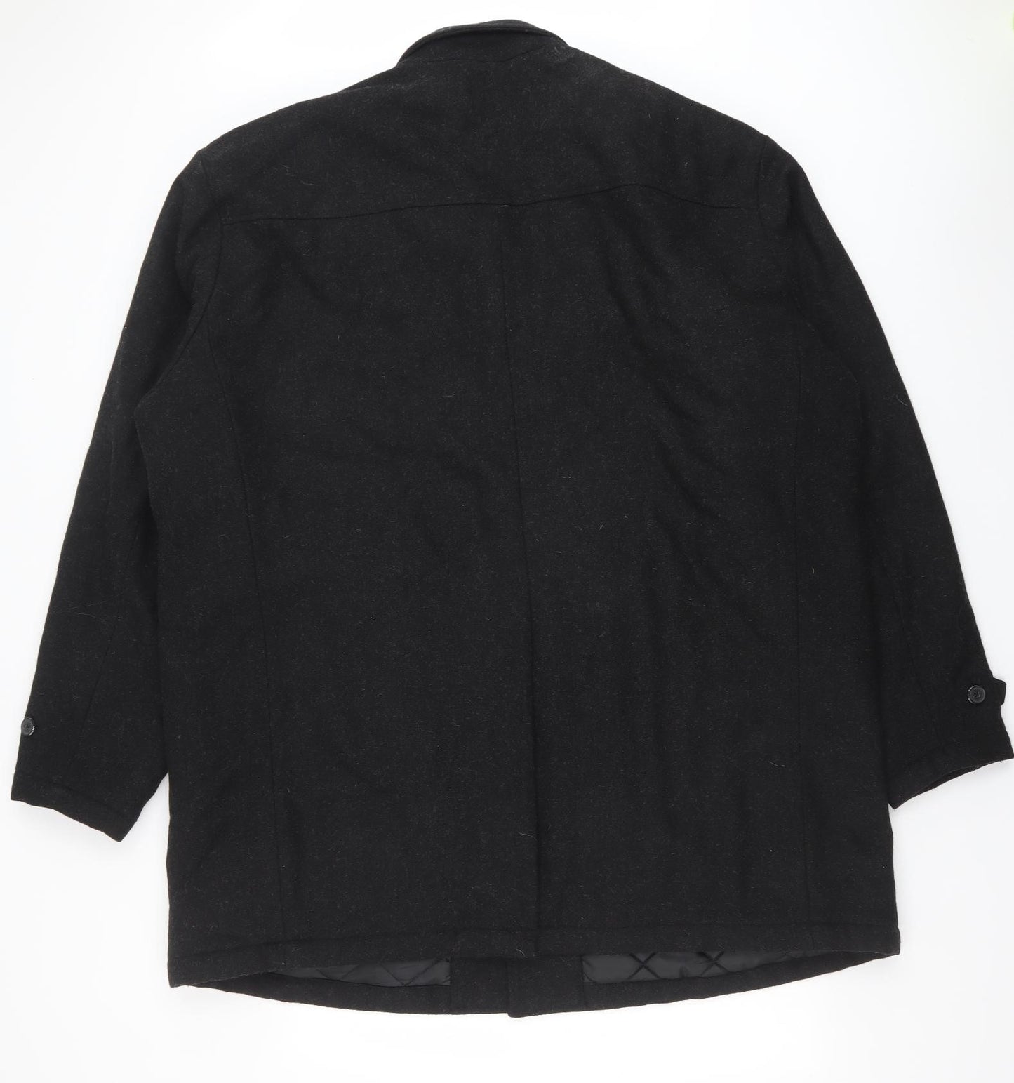 North 56-4 Mens Black Overcoat Coat Size 3XL Button