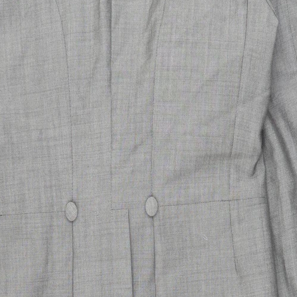 WILVORST Mens Grey Wool Tuxedo Suit Jacket Size 36 Regular