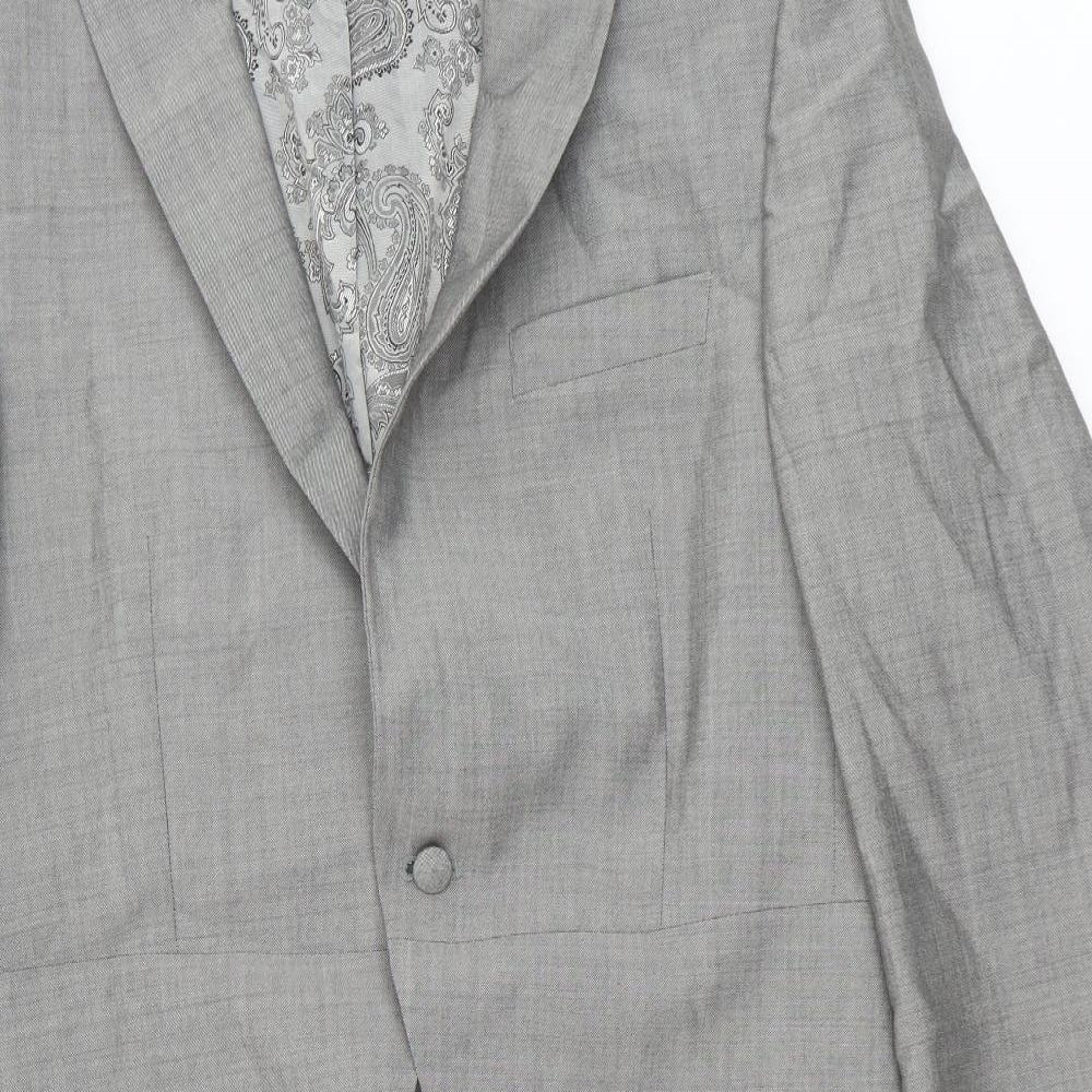 WILVORST Mens Grey Wool Tuxedo Suit Jacket Size 38 Regular